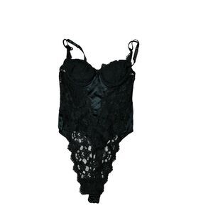 Victoria’s Secret Black Bustier lingerie Underwire teddy Size 34A